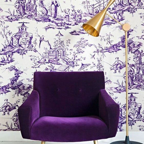 violet colour interiors